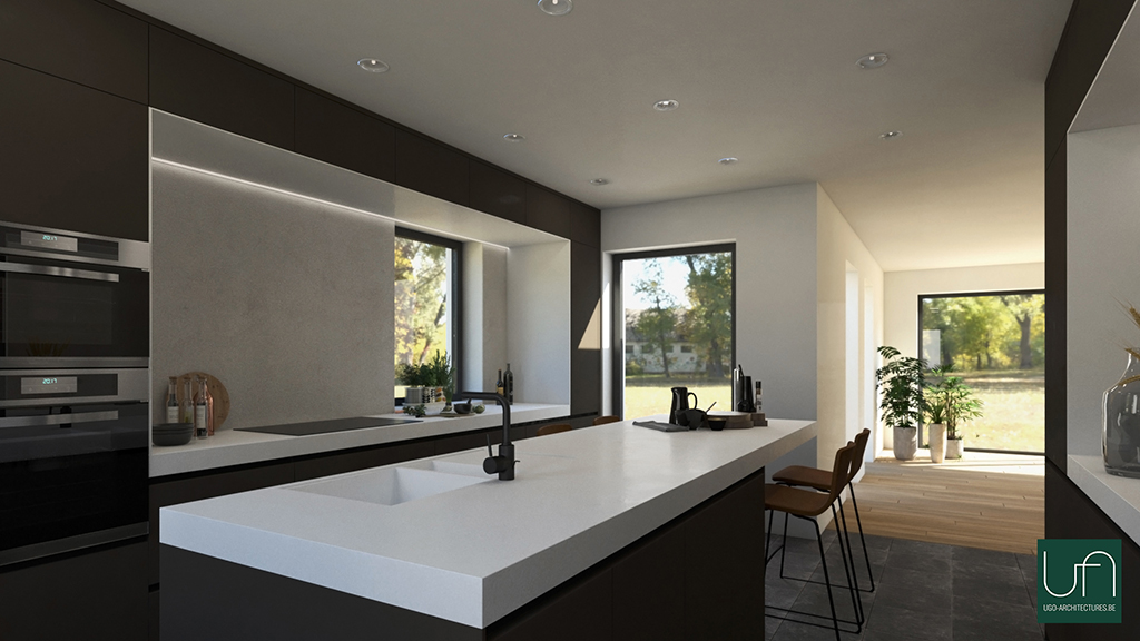 Architecture intérieure | Cuisine avec plan de travail en corian