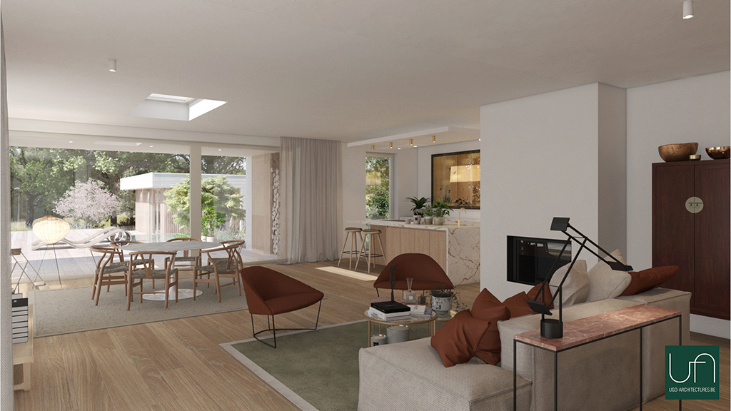 Ugo Architecture | Salon et salle à manger villa contemporaine