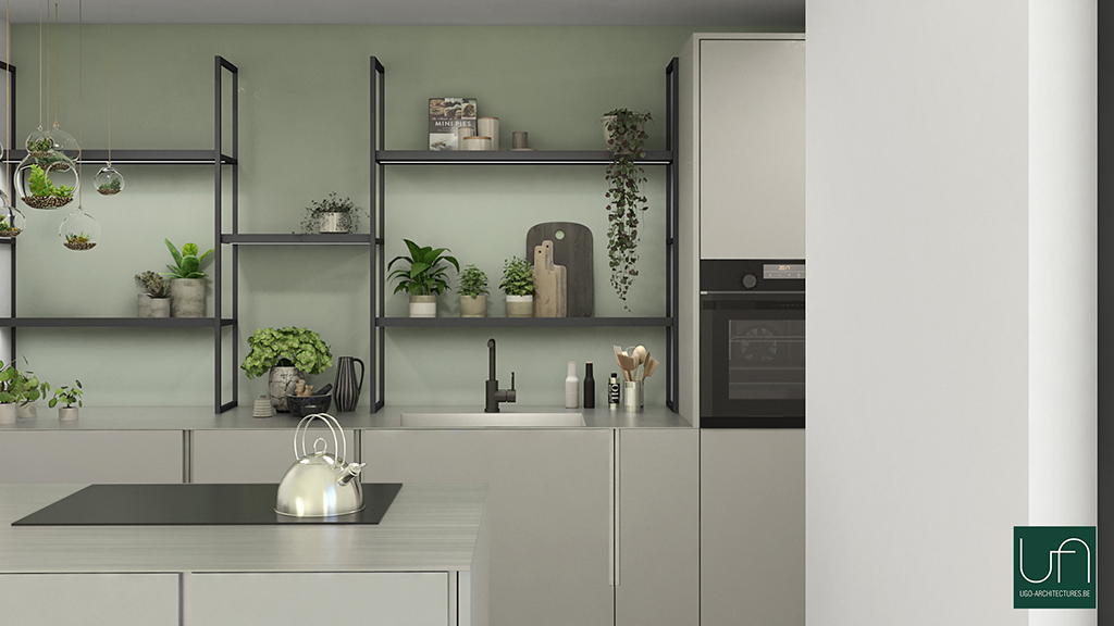 Ugo Architectures | Cuisine avec ilot et plan de travail en inox