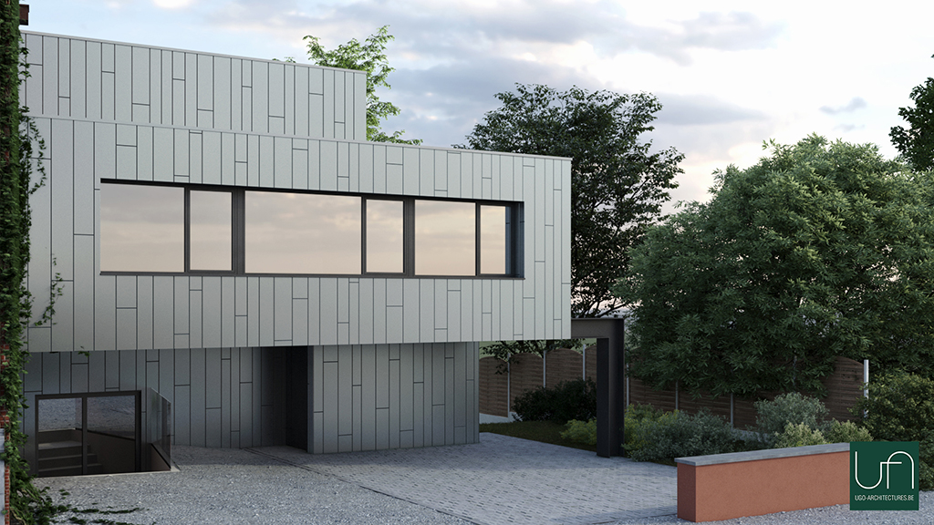 Ugo Architectures | Extension toiture plate façade avant