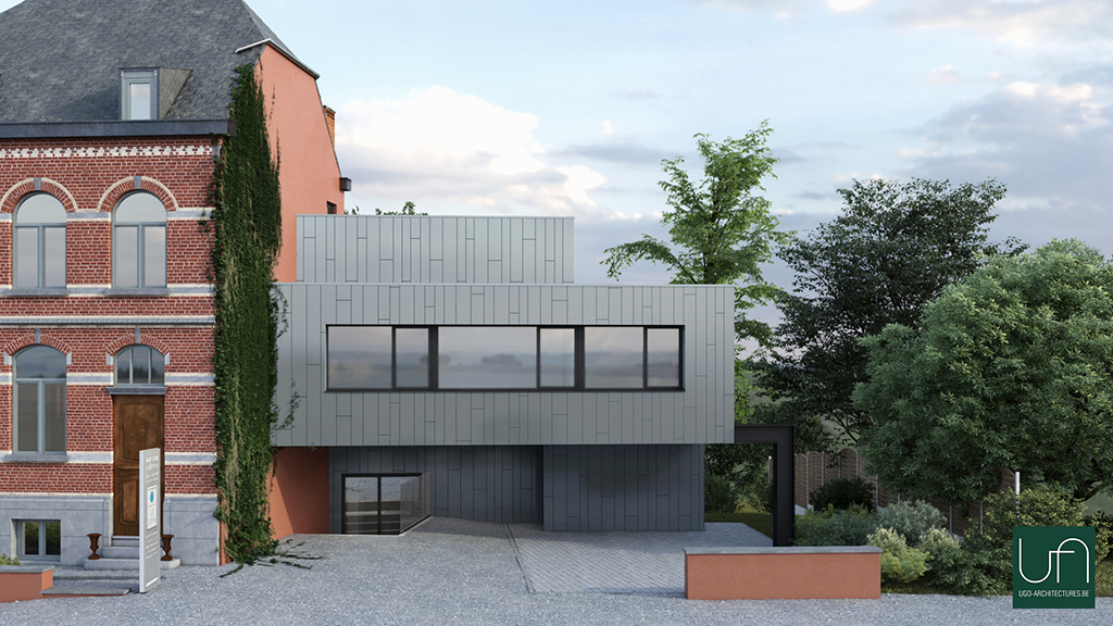 Ugo Architectures | Extension contemporaine toiture plate et bardage en zinc