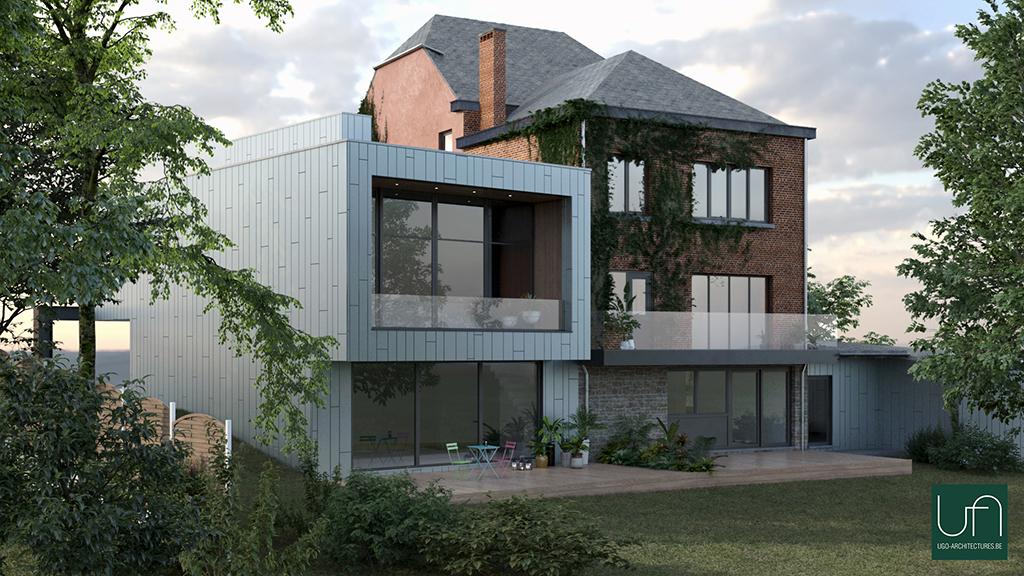 Ugo Architectures | Extension toiture plate et terrasse couverte