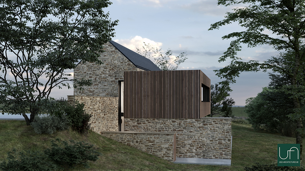 Ugo Architecture | Villa contemporaine pierre naturelle et bardage bois